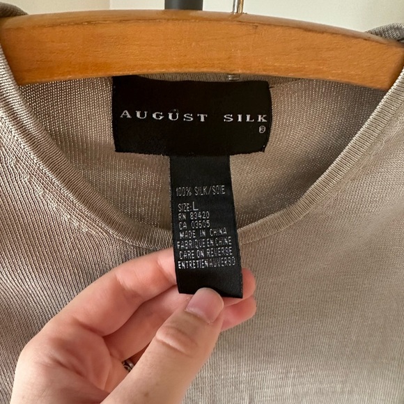 August Silk Gray Ribbed Sleeveless Muscle Tee - Picture 3 of 6